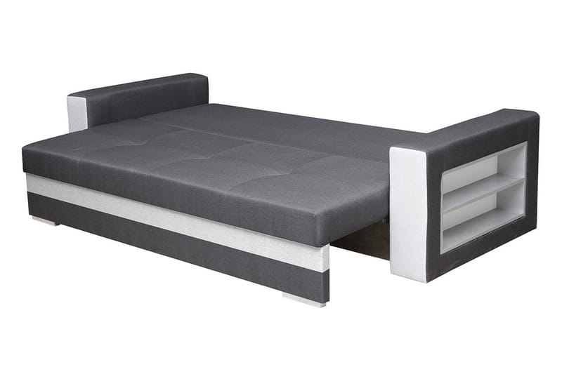 3-sits Bäddsoffa Rektangulär 236 cm med Förvaring i Tyg - Antracit - Möbler - Vardagsrum - Bäddsoffor