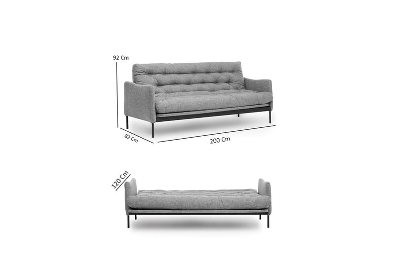 Renge Bäddsoffa Mörkgrå - Möbler - Vardagsrum - Bäddsoffor - 3-sits bäddsoffa