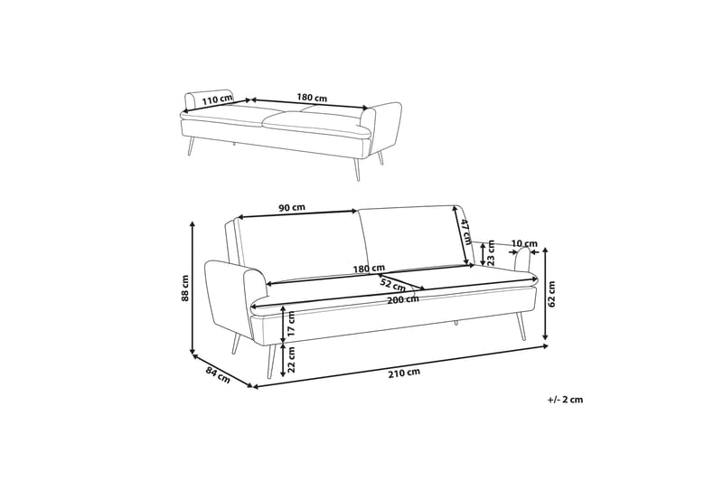 SAKSERUD 3-sits Bäddsoffa Sammet/Gul - Möbler - Vardagsrum - Bäddsoffor - 3-sits bäddsoffa