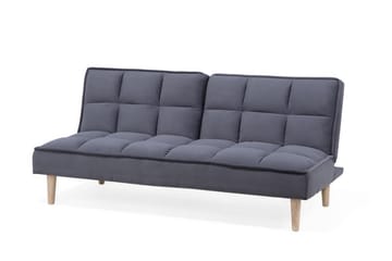 Siljan 3-sits Kvadratsydd Bäddsoffa 177 cm i Sammet - Grå - Möbler - Vardagsrum - Bäddsoffor - 3-sits bäddsoffa