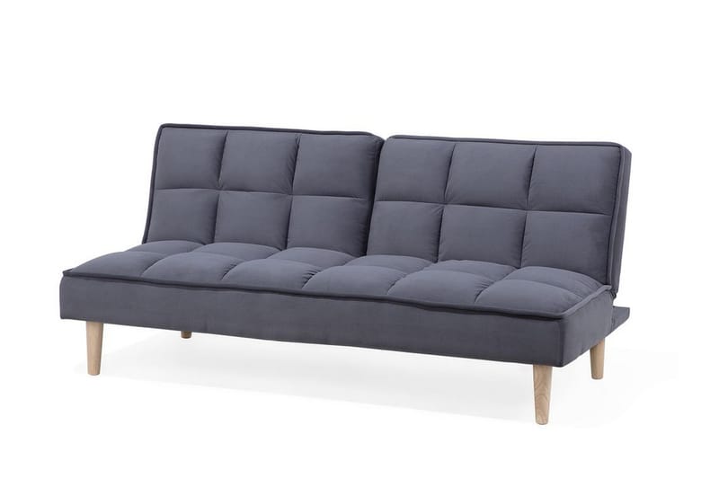 Siljan 3-sits Kvadratsydd Bäddsoffa 177 cm i Sammet - Grå - Möbler - Vardagsrum - Bäddsoffor - 3-sits bäddsoffa