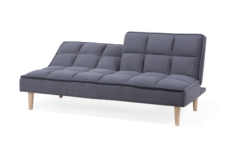 Siljan 3-sits Kvadratsydd Bäddsoffa 177 cm i Sammet - Grå - Möbler - Vardagsrum - Bäddsoffor - 3-sits bäddsoffa