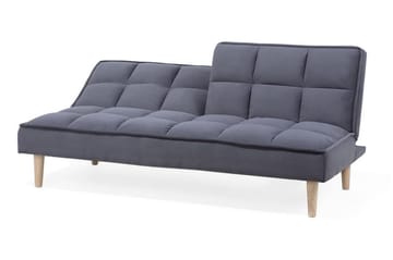 Siljan 3-sits Kvadratsydd Bäddsoffa 177 cm i Sammet - Grå - Möbler - Vardagsrum - Bäddsoffor - 3-sits bäddsoffa