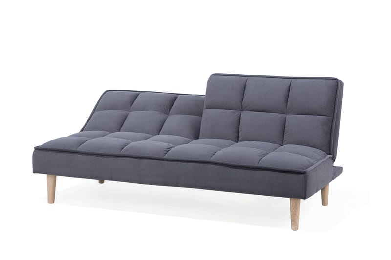 Siljan 3-sits Kvadratsydd Bäddsoffa 177 cm i Sammet - Grå - Möbler - Vardagsrum - Bäddsoffor - 3-sits bäddsoffa