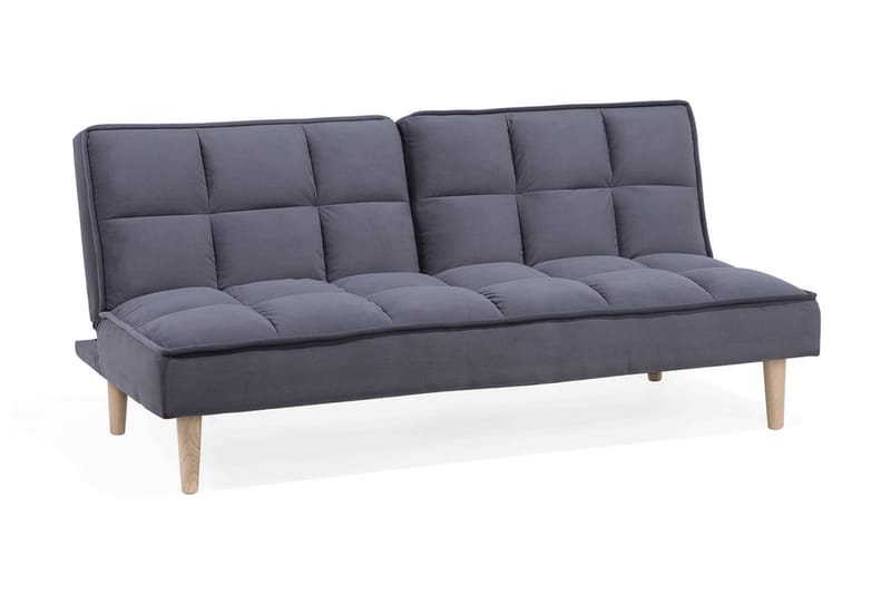 Siljan 3-sits Kvadratsydd Bäddsoffa 177 cm i Sammet, Grå