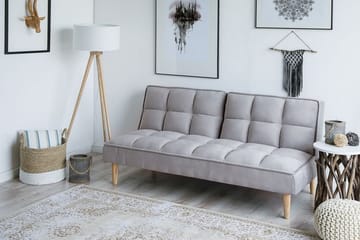 Siljan 3-sits Rektangulär Längsbäddad Bäddsoffa 105x177 cm i Tyg - Grå - Möbler - Vardagsrum - Bäddsoffor - 3-sits bäddsoffa