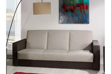 Square Bäddsoffa 222x97x88 cm - Beige/Grå - Möbler - Vardagsrum - Bäddsoffor - 3-sits bäddsoffa