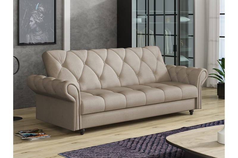 3-sits Denegal Bäddsoffa Ljusbrun - Möbler - Vardagsrum - Bäddsoffor