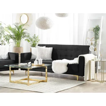 3-sits soffa Aberdeen - Svart, guld/Sammet - Möbler - Vardagsrum - Bäddsoffor