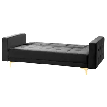 3-sits soffa Aberdeen - Svart, guld/Sammet - Möbler - Vardagsrum - Bäddsoffor