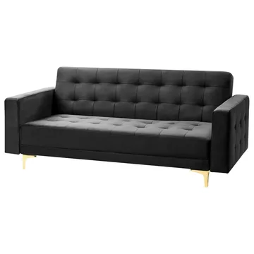 3-sits soffa Aberdeen - Svart, guld/Sammet - Möbler - Vardagsrum - Bäddsoffor