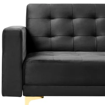 3-sits soffa Aberdeen - Svart, guld/Sammet - Möbler - Vardagsrum - Bäddsoffor