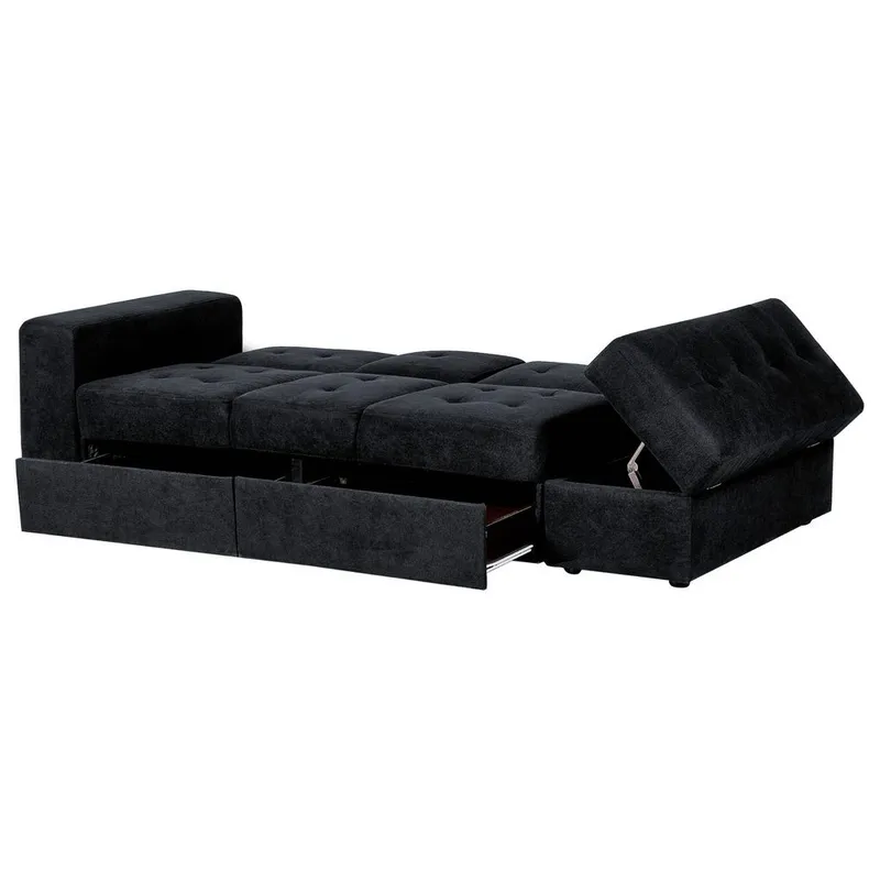 3-sits soffa Falster - Svart - Möbler - Vardagsrum - Bäddsoffor
