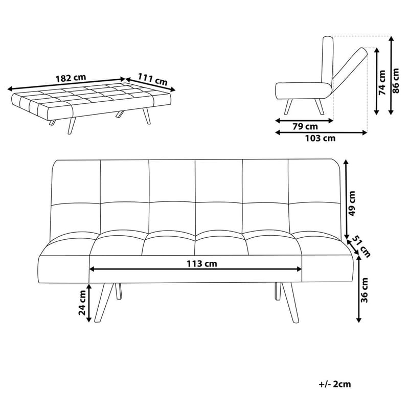 3-sits soffa Ingaro - Svart, ljust trä - Möbler - Vardagsrum - Soffgrupper