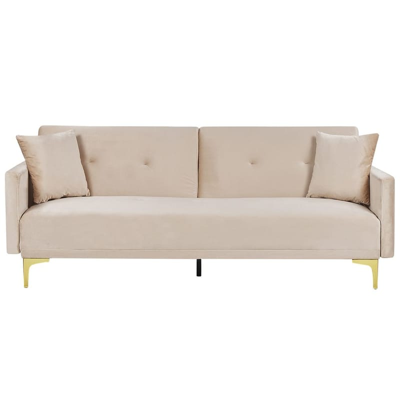 3-sits soffa Lucan - Beige, guld - Möbler - Vardagsrum - Bäddsoffor