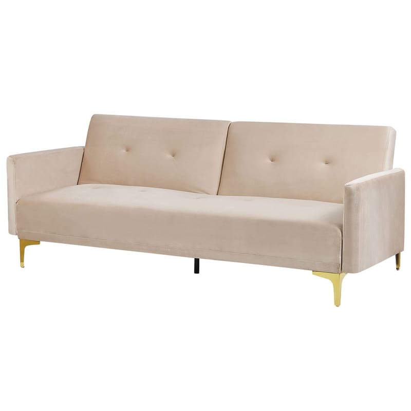 3-sits soffa Lucan - Beige, guld - Möbler - Vardagsrum - Bäddsoffor