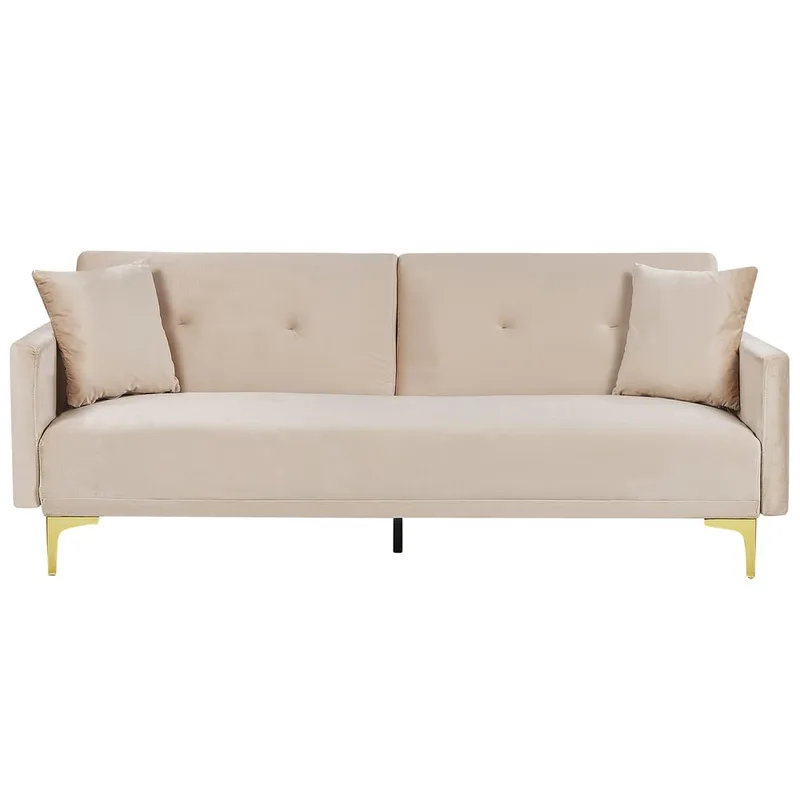 3-sits soffa Lucan - Beige, guld - Möbler - Vardagsrum - Bäddsoffor