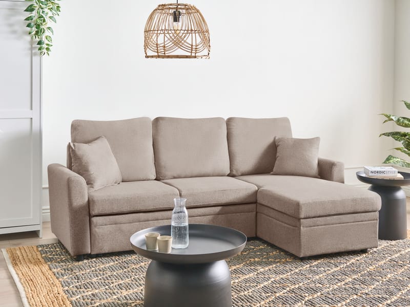 3-sits soffa Nassjo Vänstervänd - Ljusbrun - Möbler - Vardagsrum - Bäddsoffor