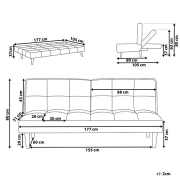 3-sits soffa Siljan - Vit, ljust trä - Möbler - Vardagsrum - Bäddsoffor
