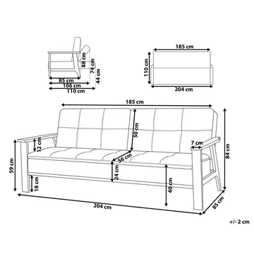 3-sits soffa Tjorn - Ljusgrå, ljust trä - Möbler - Vardagsrum - Bäddsoffor - Futon - Futon soffa