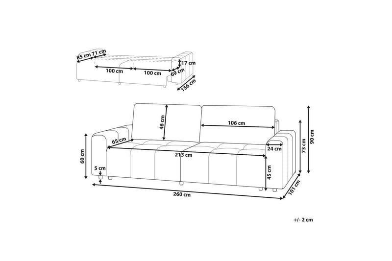 3-sitssoffa Innvik - Grön, 213x156 cm - Möbler - Vardagsrum - Bäddsoffor