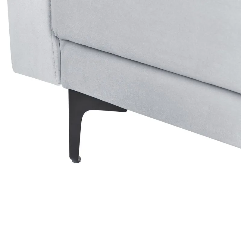 4-sits Bäddsoffa Aberdeen - Ljusgrå, svart/Högervänd/Sammet - Möbler - Vardagsrum - Soffgrupper