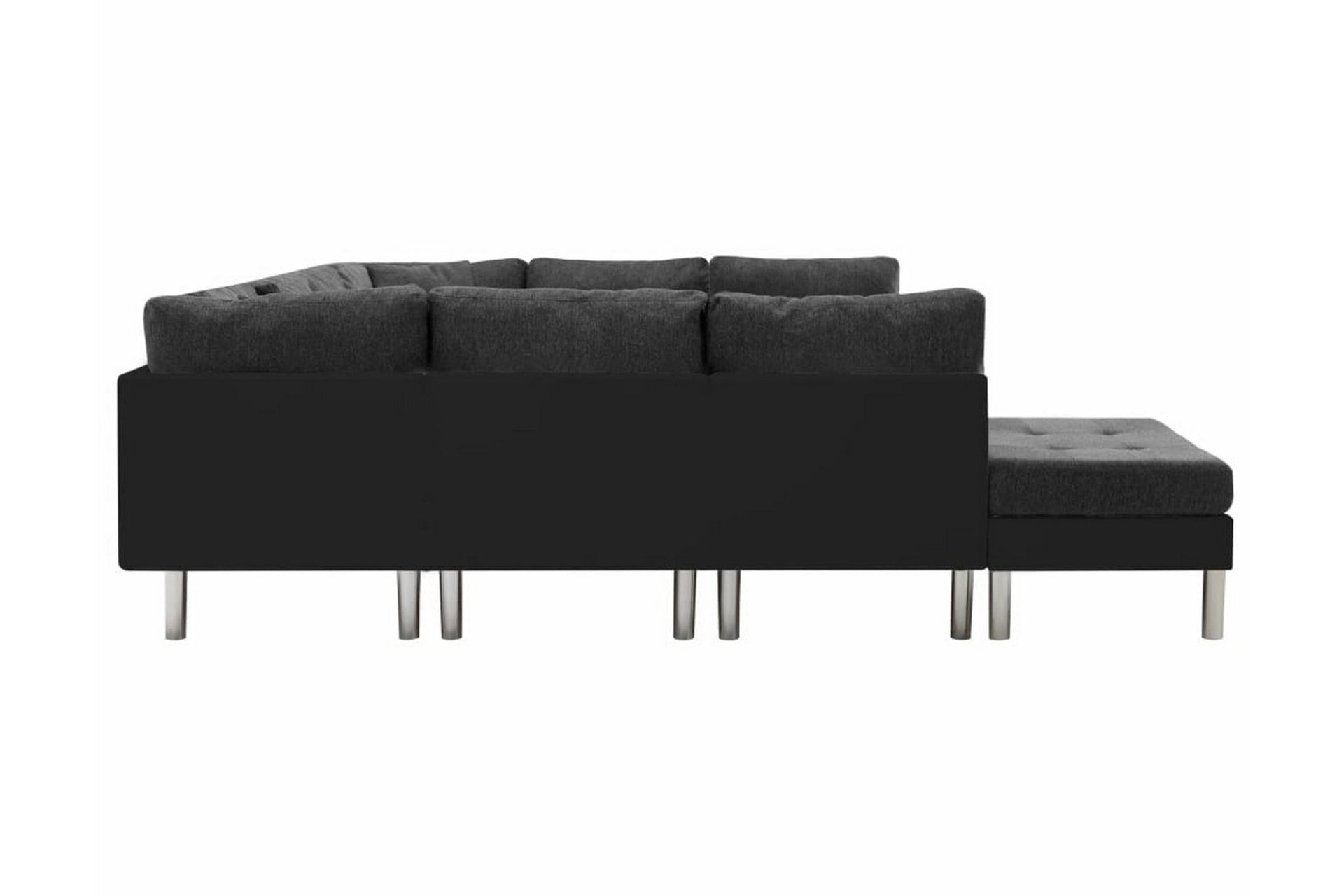 Modulsoffa konstläder svart - Svart - Möbler - Vardagsrum - Bäddsoffor - 4-sits bäddsoffa