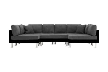 Modulsoffa konstläder svart - Svart - Möbler - Vardagsrum - Bäddsoffor - 4-sits bäddsoffa