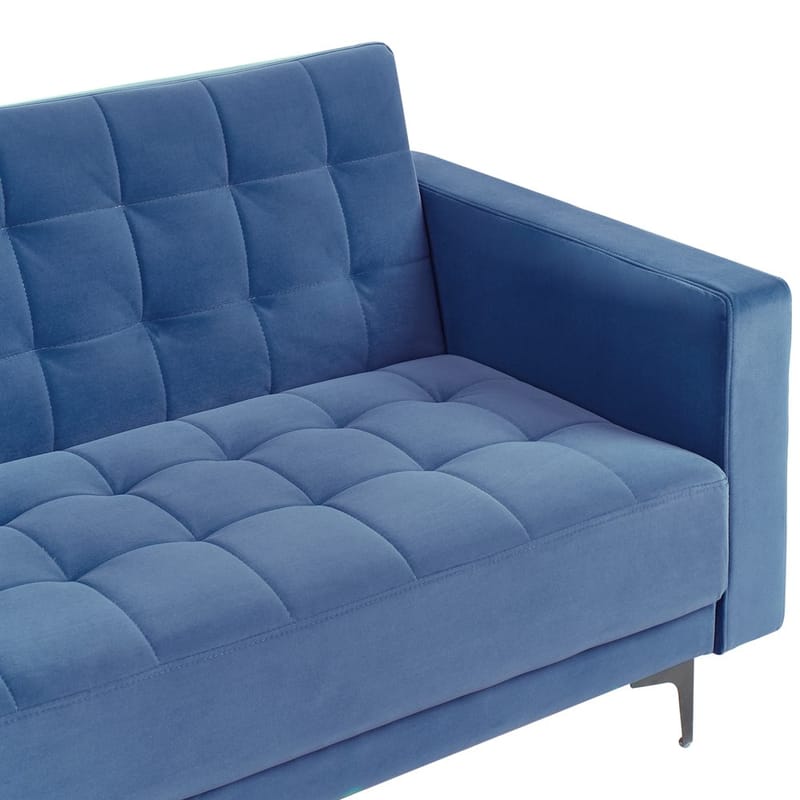 4-sits Hörnsoffa Aberdeen - Blå, Svart/Högervänd/Sammet - Möbler - Vardagsrum - Bäddsoffor - Hörnbäddsoffa