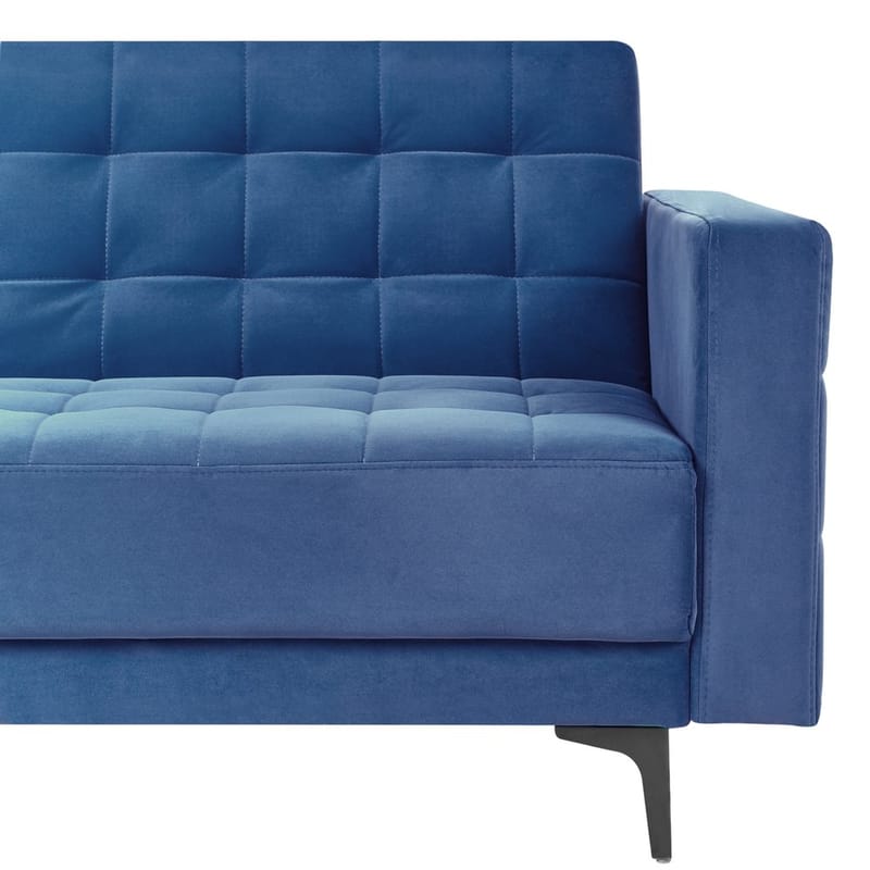 4-sits Hörnsoffa Aberdeen - Blå, Svart/Högervänd/Sammet - Möbler - Vardagsrum - Bäddsoffor - Hörnbäddsoffa