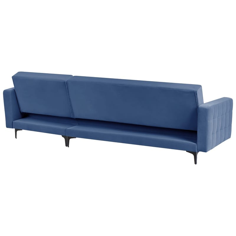 4-sits  Hörnsoffa Aberdeen - Blå, Svart/Vänstervänd/Sammet - Möbler - Vardagsrum - Bäddsoffor - Hörnbäddsoffa