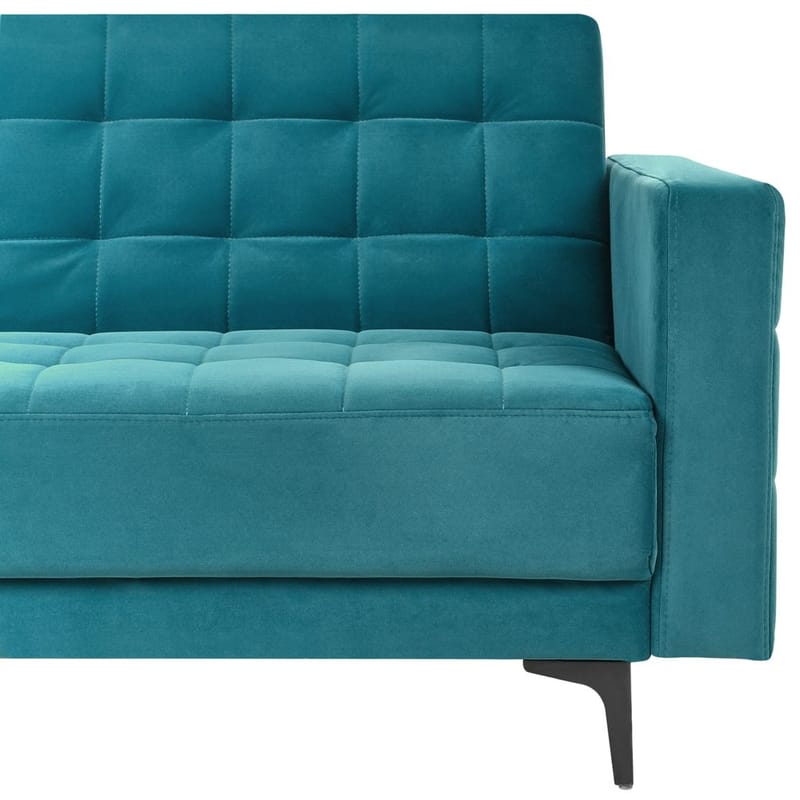 4-sits Hörnsoffa Aberdeen - Havsblå, Svart/Högervänd/Sammet - Möbler - Vardagsrum - Bäddsoffor - Hörnbäddsoffa