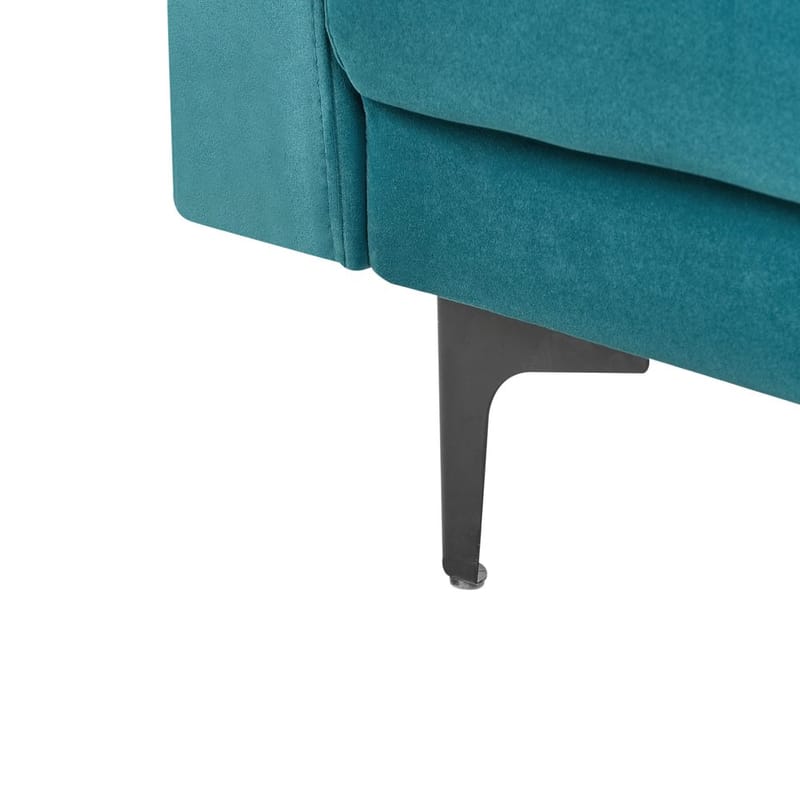 4-sits Hörnsoffa Aberdeen - Havsblå, Svart/Vänstervänd/Sammet - Möbler - Vardagsrum - Bäddsoffor - Hörnbäddsoffa