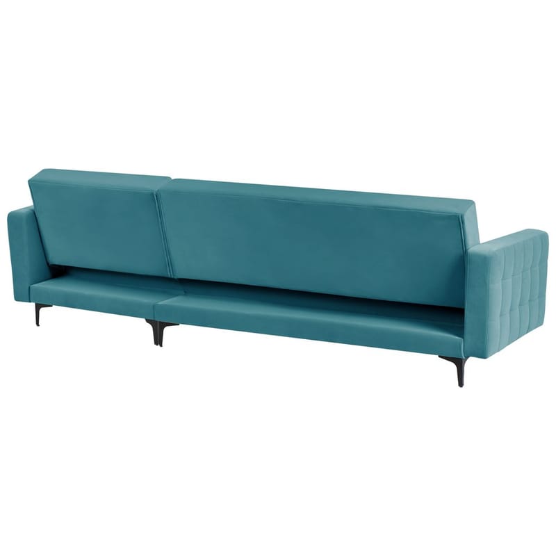 4-sits Hörnsoffa Aberdeen - Havsblå, Svart/Vänstervänd/Sammet - Möbler - Vardagsrum - Bäddsoffor - Hörnbäddsoffa