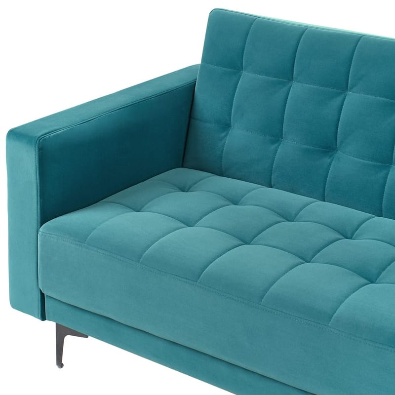 4-sits Hörnsoffa Aberdeen - Havsblå, Svart/Vänstervänd/Sammet - Möbler - Vardagsrum - Bäddsoffor - Hörnbäddsoffa