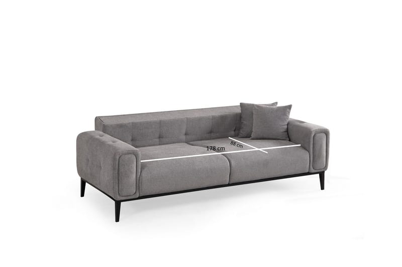 Adelphe Rektangulär Bäddsoffa 88x178 cm i Tyg - Grå - Möbler - Vardagsrum - Bäddsoffor - 4-sits bäddsoffa