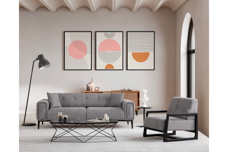 Adelphe Rektangulär Bäddsoffa 88x178 cm i Tyg - Grå - Möbler - Vardagsrum - Bäddsoffor - 4-sits bäddsoffa