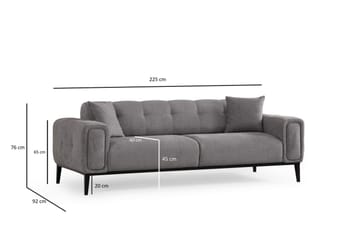 Adelphe Rektangulär Bäddsoffa 88x178 cm i Tyg - Grå - Möbler - Vardagsrum - Bäddsoffor - 4-sits bäddsoffa