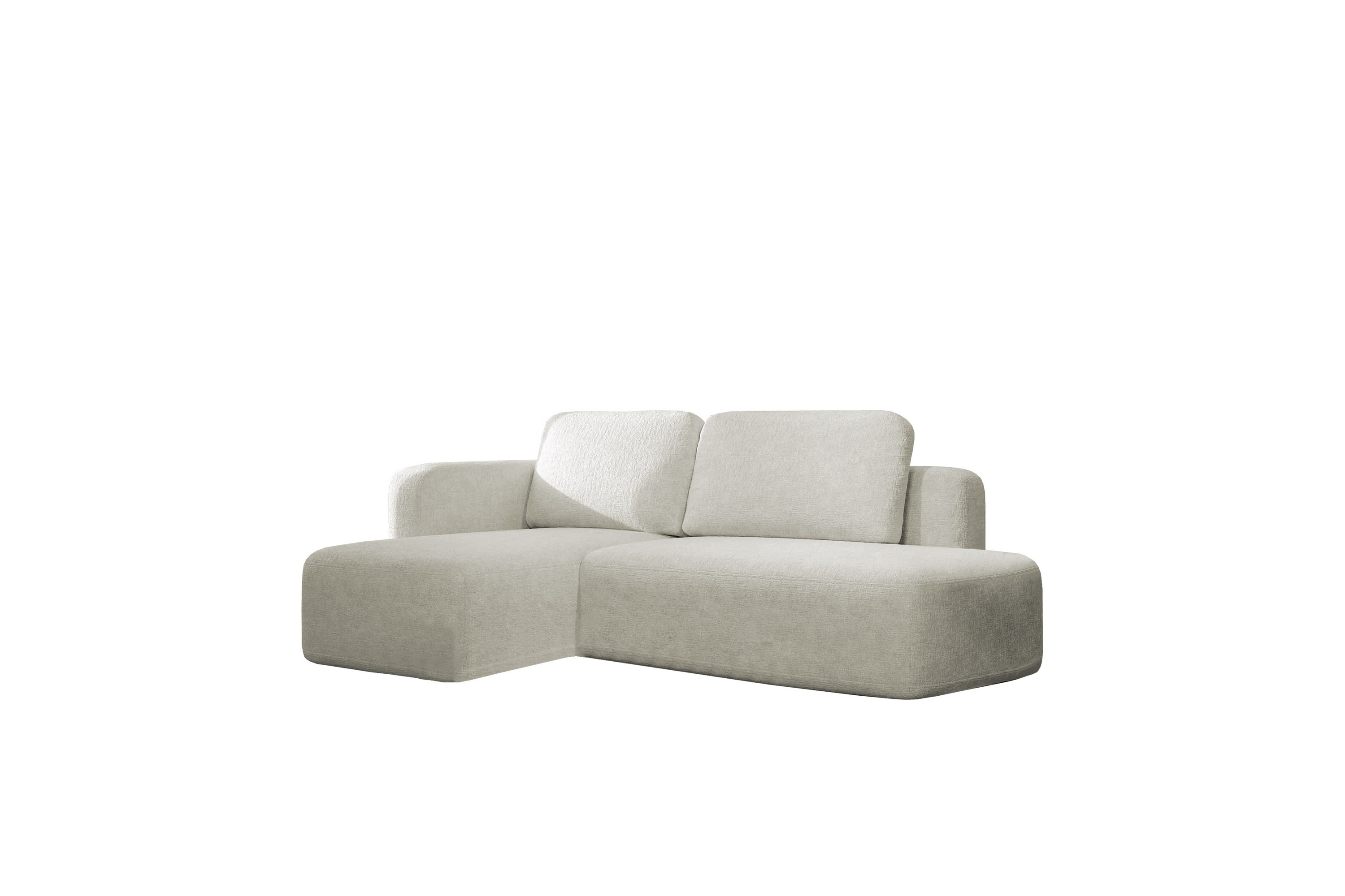 afir bäddsoffa m. divan 2-sits - beige/vit