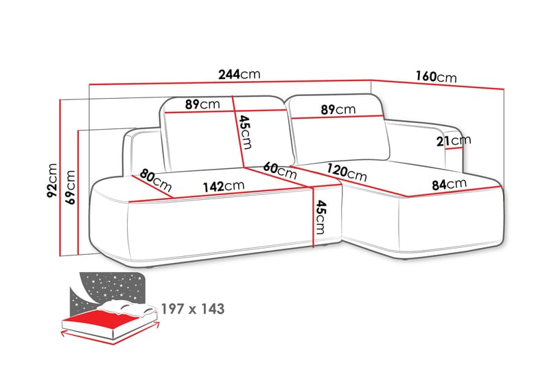 Afir Bäddsoffa m. Divan 2-sits - Grön - Möbler - Vardagsrum - Bäddsoffor