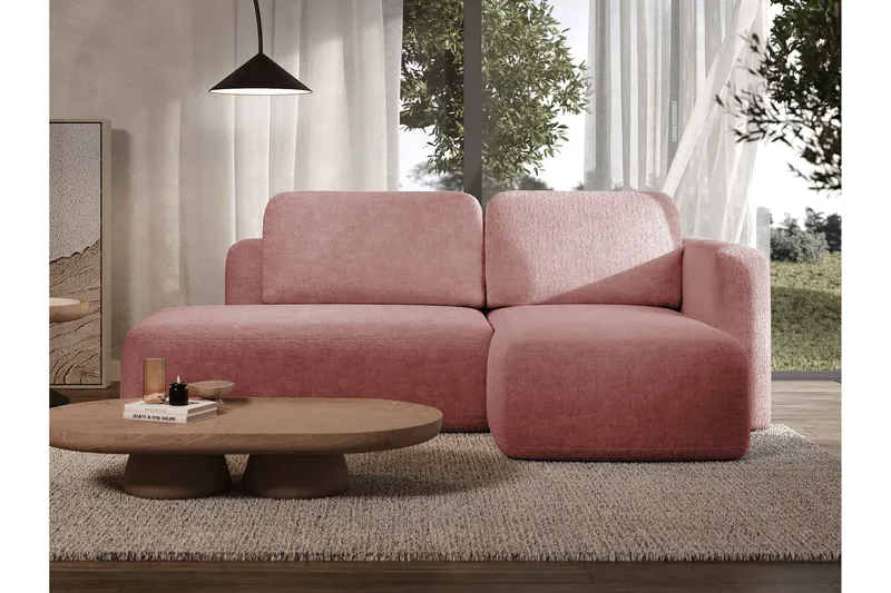 Afir Bäddsoffa m. Divan 2-sits - Rosa - Möbler - Vardagsrum - Bäddsoffor