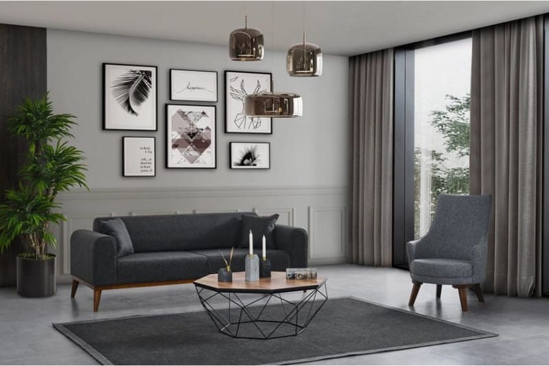 Akio Bäddsoffa 4-sits - Antracit - Möbler - Vardagsrum - Bäddsoffor - 4-sits bäddsoffa