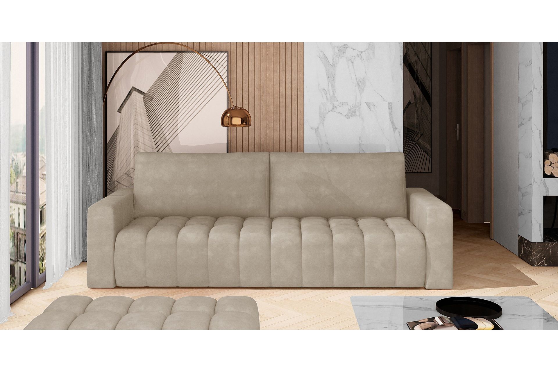 Alazaro 3-sits B&auml;ddsoffa - Gr&aring;