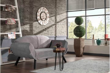 Albertina 2-sits Längsbäddad Bäddsoffa 75x210 cm i Tyg - Grå - Möbler - Vardagsrum - Bäddsoffor
