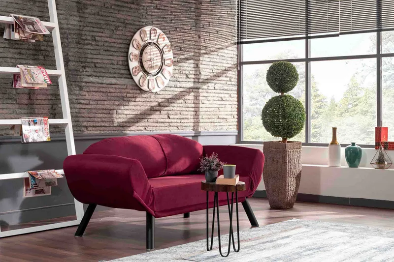 Albertina Bäddsoffa 2-sits - Vinröd - Möbler - Vardagsrum - Bäddsoffor