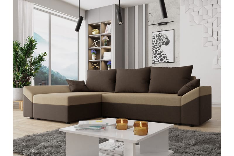 ALBERTS 5-sits Bäddsoffa - Brun/Beige - Bäddsoffor - Bäddsoffa divan