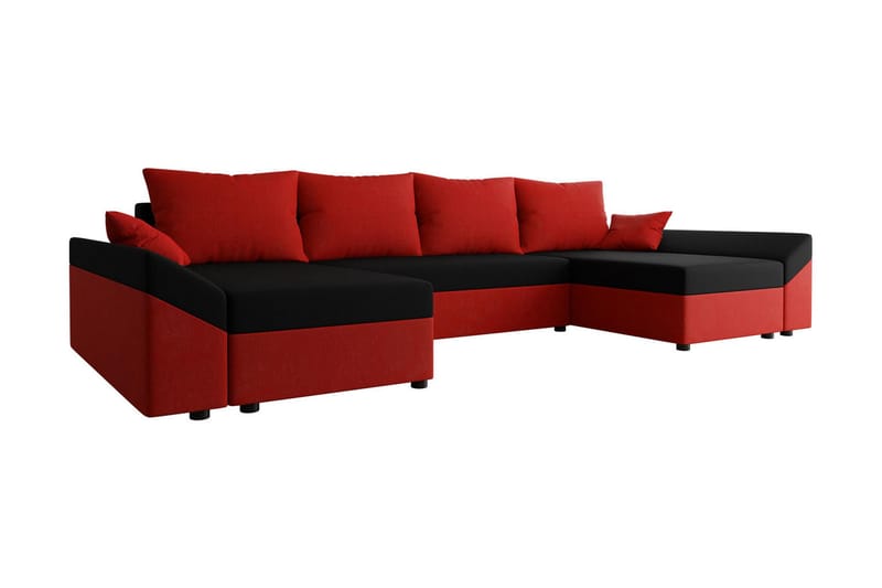 ALBERTS 5-sits Bäddsoffa - Röd/Svart - Möbler - Vardagsrum - Bäddsoffor