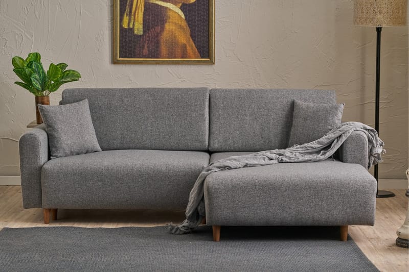 Alfie 4-sits Bäddsoffa med Divan Grå - Möbler - Vardagsrum - Bäddsoffor