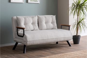 Alfredton 2-sits Bäddbar Fällbar Bäddsoffa i Boucle med Metallben - Vit - Möbler - Vardagsrum - Bäddsoffor