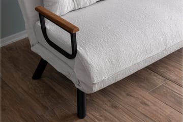 Alfredton 2-sits Bäddbar Fällbar Bäddsoffa i Boucle med Metallben - Vit - Möbler - Vardagsrum - Bäddsoffor